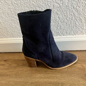 Topshop Suede Ankle Boots - Navy, 7.5